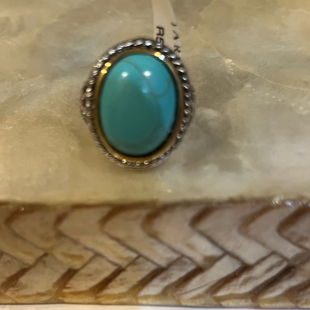 Turq/2 Tone Metal Ring